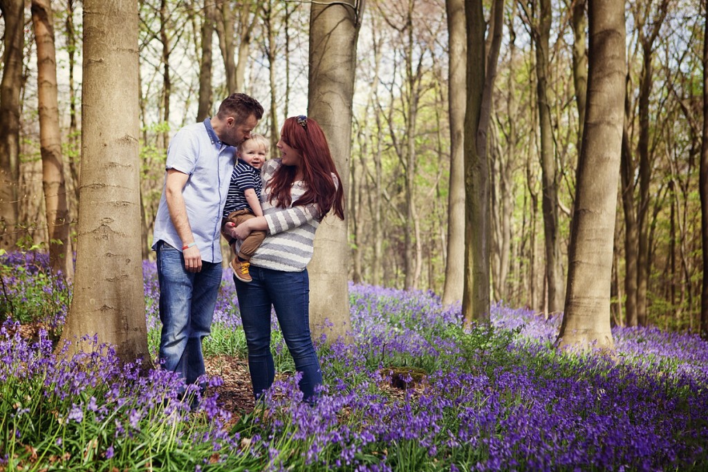 Family Portrait in the Bluebells at Orpington Kent - Bluebell Portrait Photography