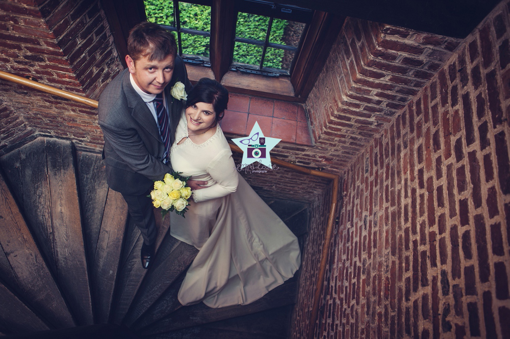 Elegant Bride and Groom Portrait inside Dartford Registry Office