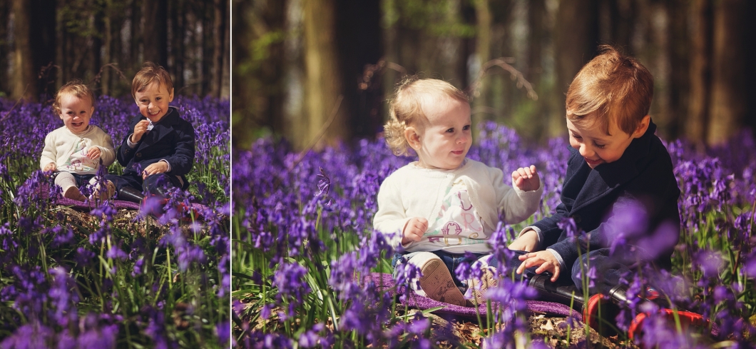 Portrait of Brother and Sister in the bluebell photography Kent