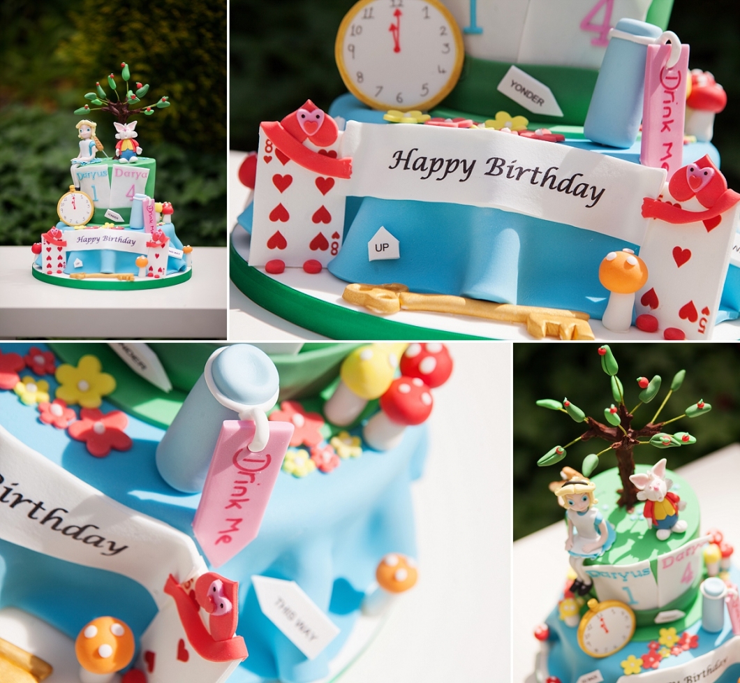 Alice in Wonderland themed Cake - Alice in Wonderland themed kids party photography London